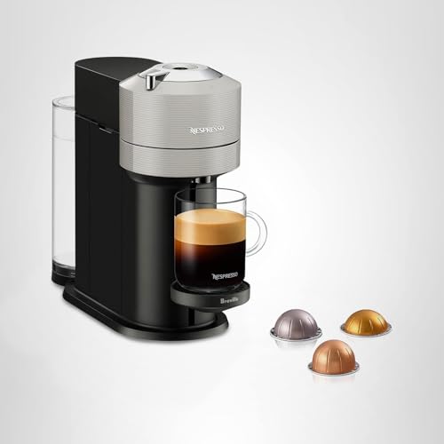 Nespresso Vertuo Next Coffee and Espresso Maker by Breville, with Aeroccino Milk Frother, Light Grey