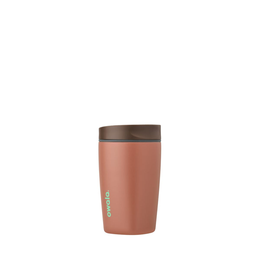 Owala SmoothSip Slider Insulated Stainless Steel Coffee Tumbler, Reusable Iced Coffee Cup, Hot Coffee Travel Mug, BPA Free 12 oz, Vanilla Bean