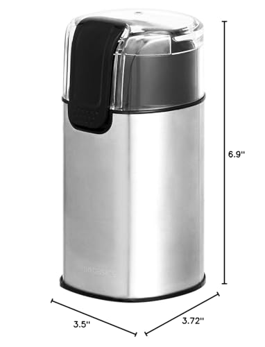 Amazon Basics Fast Electric Coffee Grinder for Home Use, Easy to Use Coffee Bean and Spice Grinder with Heavy-Duty Stainless Steel Grind Blades