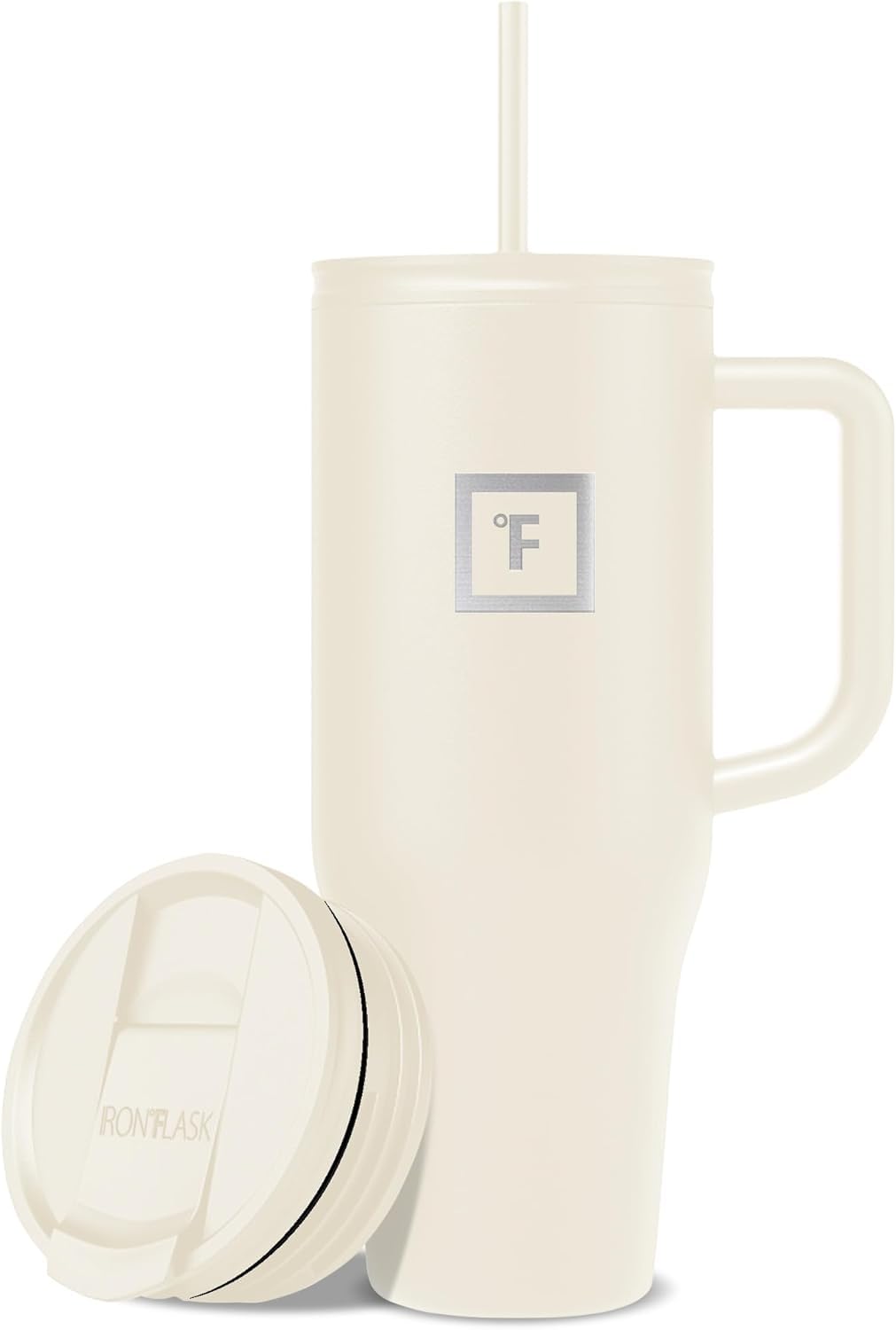 IRON °FLASK Co-Pilot Insulated Mug w/Straw & Flip Cap Lids - Cup Holder Bottle for Hot, Cold Drink - Leak-Proof - Water, Coffee Portable Travel Mug - Aurora, 40 Oz