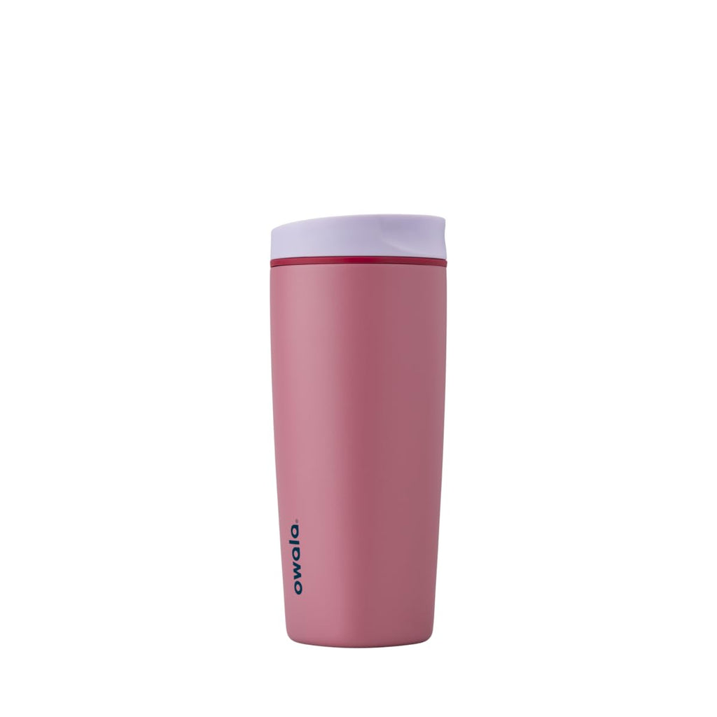 Owala SmoothSip Slider Insulated Stainless Steel Coffee Tumbler, Reusable Iced Coffee Cup, Hot Coffee Travel Mug, BPA Free 20 oz, Pucker Up