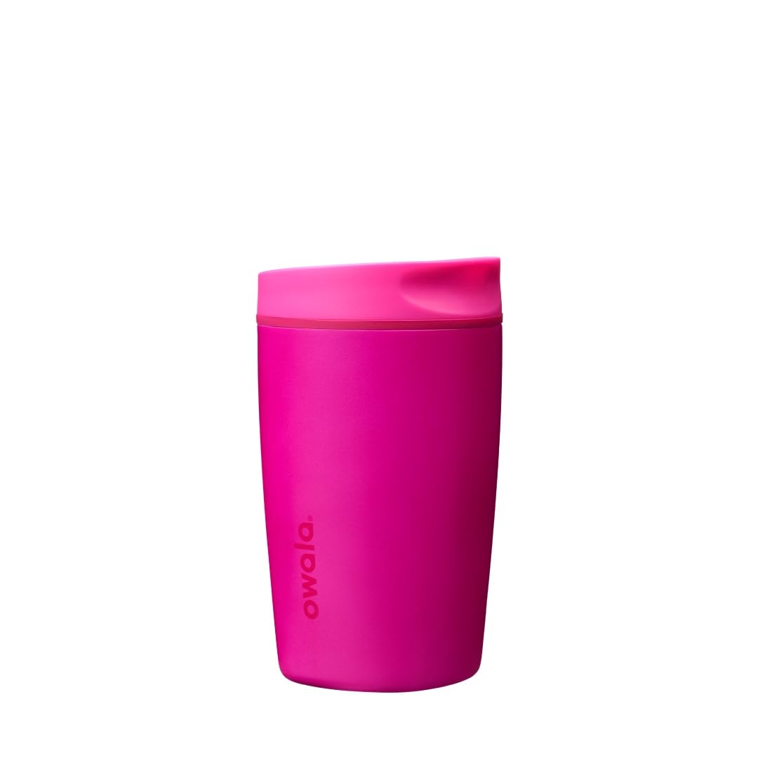 Owala SmoothSip Slider Insulated Stainless Steel Coffee Tumbler, Reusable Iced Coffee Cup, Hot Coffee Travel Mug, BPA Free 20 oz, Pucker Up