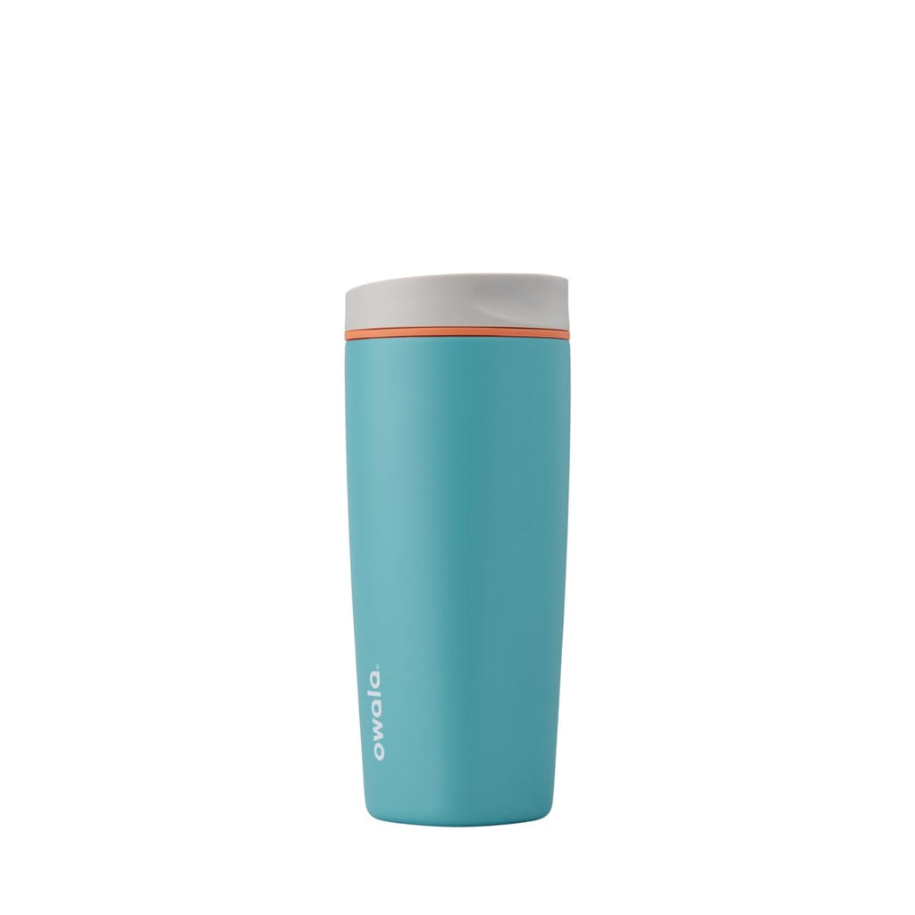 Owala SmoothSip Slider Insulated Stainless Steel Coffee Tumbler, Reusable Iced Coffee Cup, Hot Coffee Travel Mug, BPA Free 20 oz, Pucker Up
