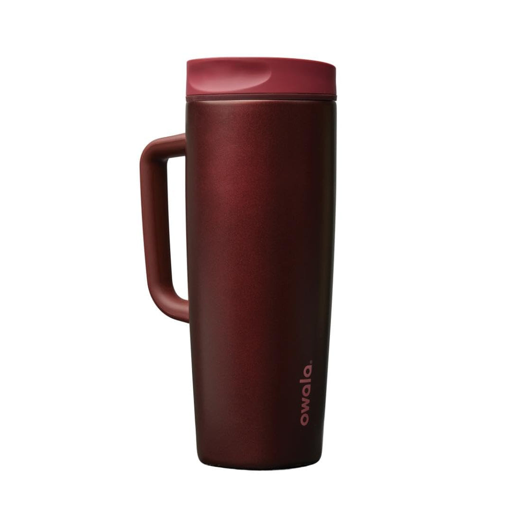 Owala SmoothSip Slider Insulated Stainless Steel Coffee Tumbler, Reusable Iced Coffee Cup, Hot Coffee Travel Mug, BPA Free 12 oz, Vanilla Bean