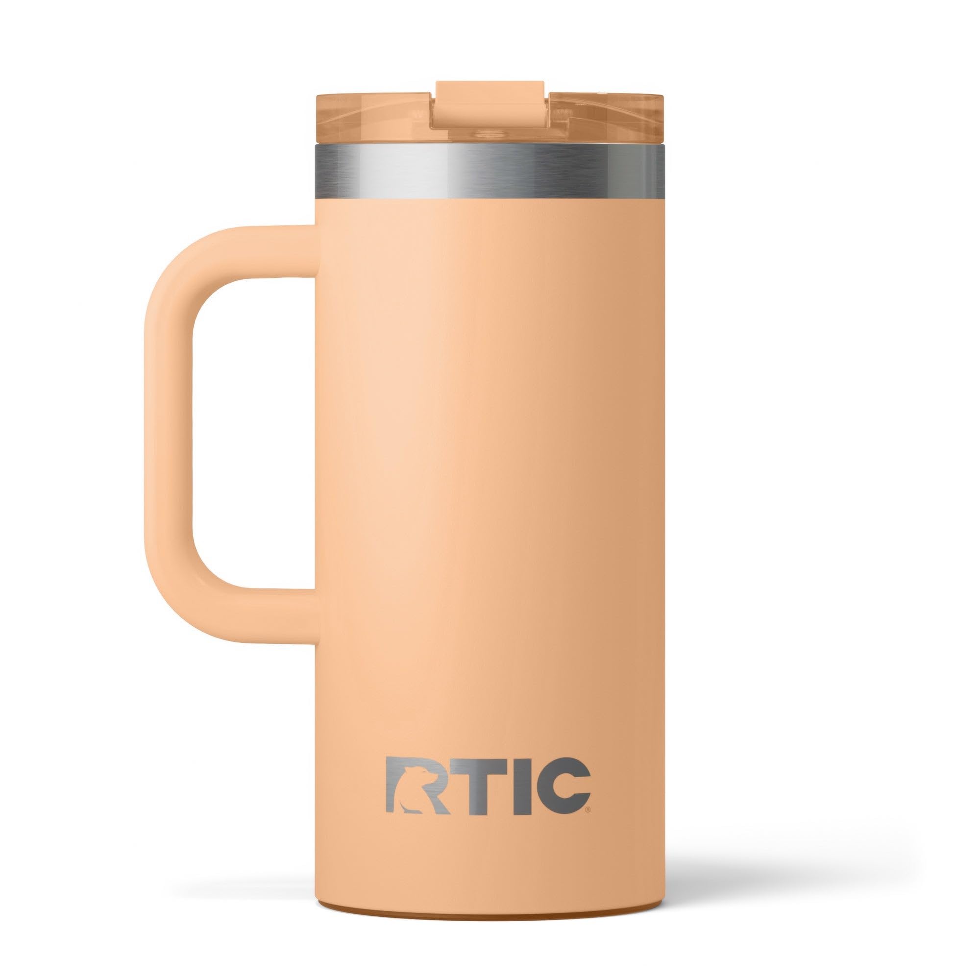 RTIC 20oz Road Trip Travel Mug with Lid and Handle, Ceramic Lined, Insulated, Stainless Steel, Metal, Double Wall Vacuum-Insulation, Portable Coffee, Tea Cup for Hot and Cold Drink, Black
