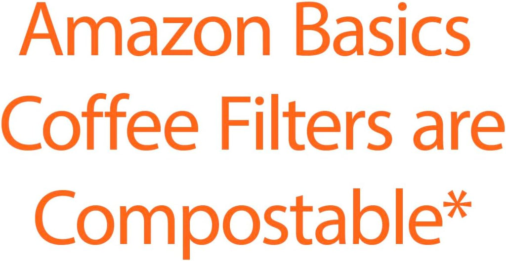 Amazon Basics Basket Coffee Filters for 8-12 Cup Coffee Makers, White, 200 Count