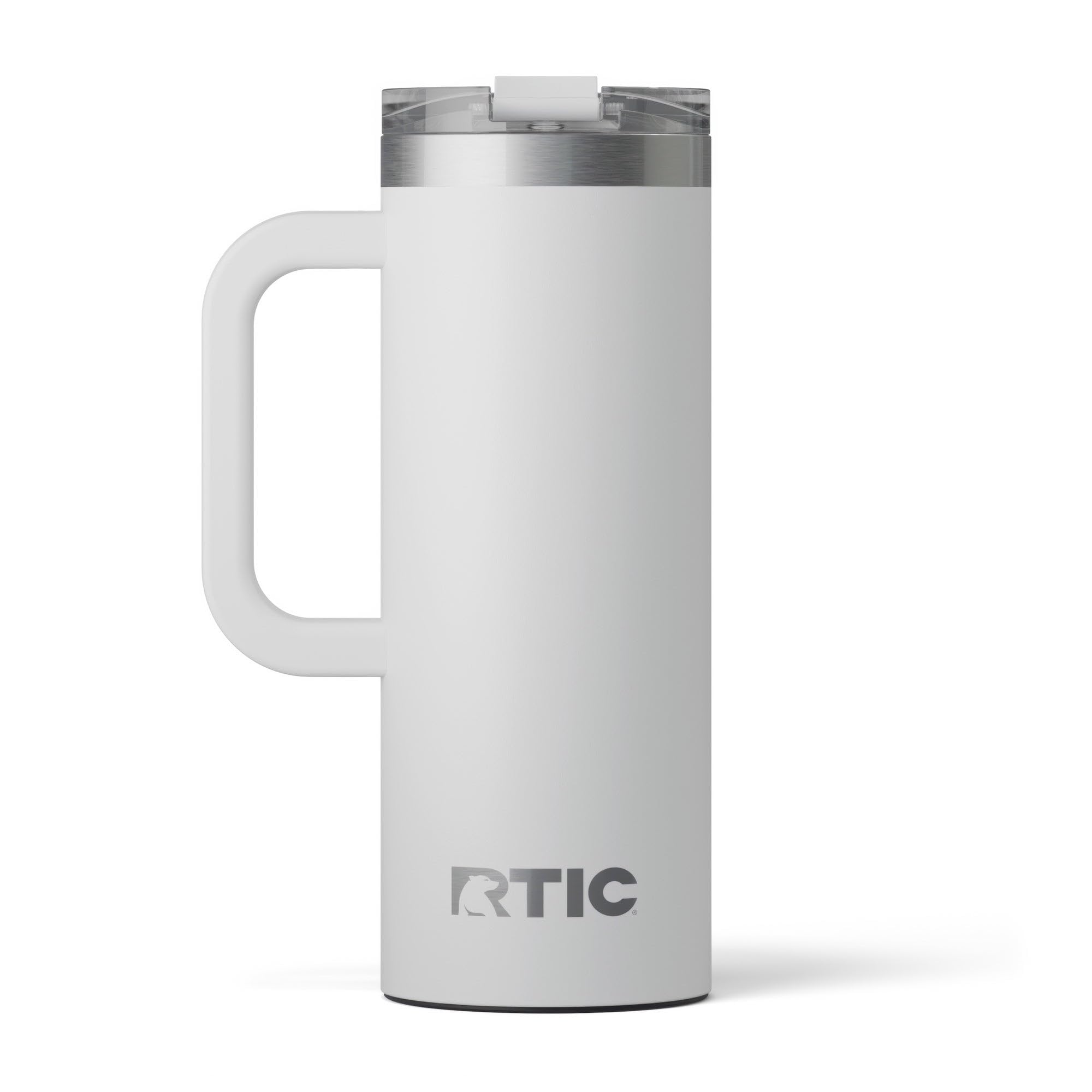 RTIC 20oz Road Trip Travel Mug with Lid and Handle, Ceramic Lined, Insulated, Stainless Steel, Metal, Double Wall Vacuum-Insulation, Portable Coffee, Tea Cup for Hot and Cold Drink, Black