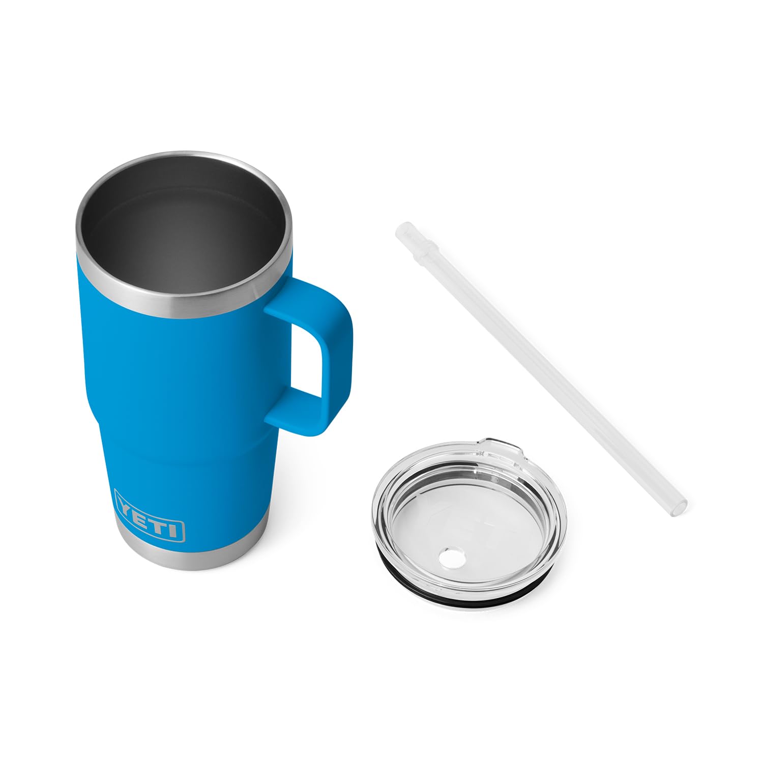 YETI Rambler 35 oz Tumbler with Handle and Straw Lid, Travel Mug Water Tumbler, Vacuum Insulated Cup with Handle, Stainless Steel, Moon Dust - Textured
