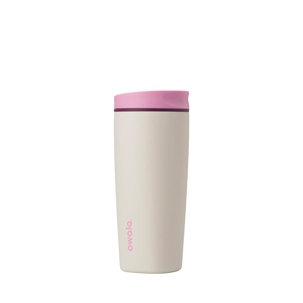 Owala SmoothSip Slider Insulated Stainless Steel Coffee Tumbler, Reusable Iced Coffee Cup, Hot Coffee Travel Mug, BPA Free 12 oz, Vanilla Bean