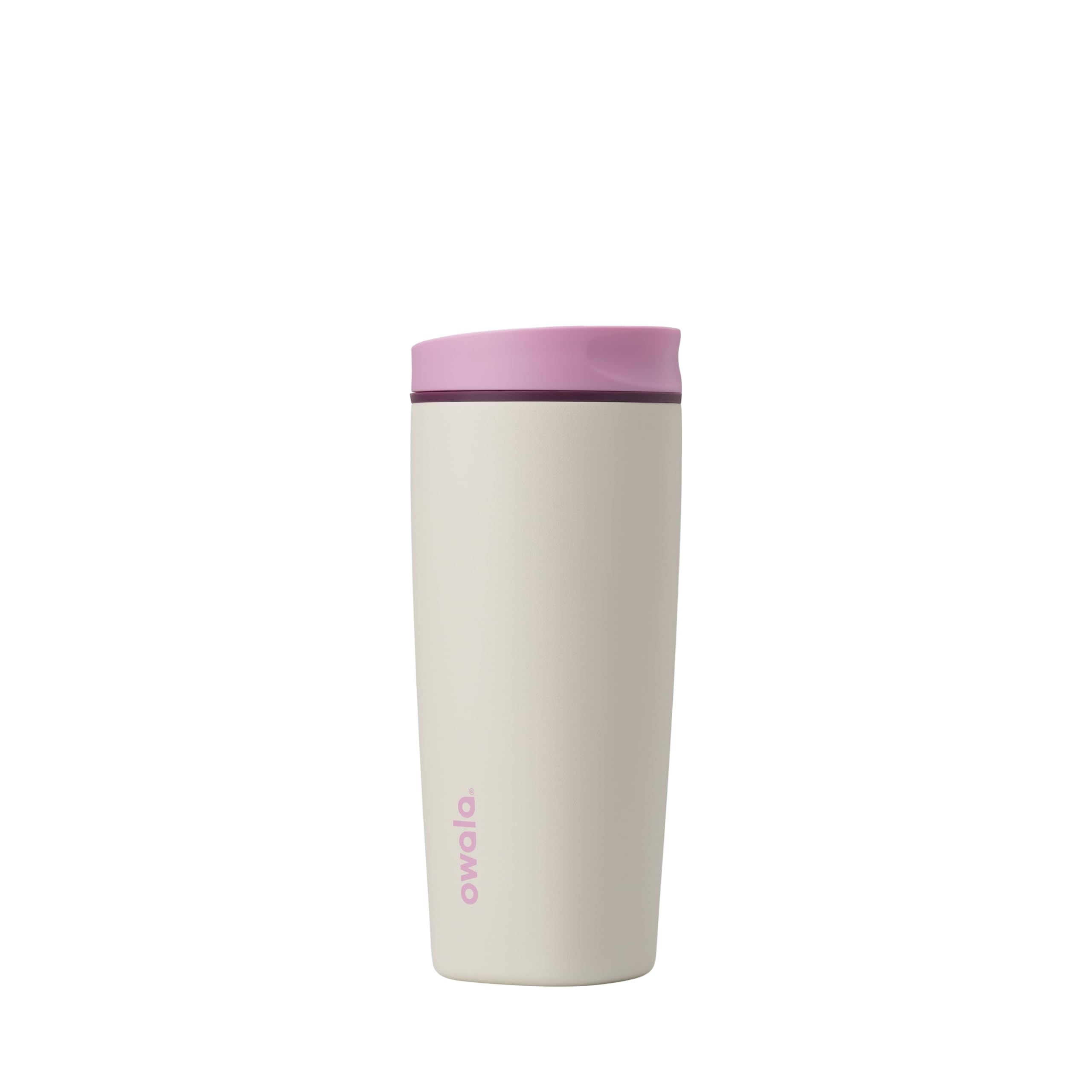 Owala SmoothSip Slider Insulated Stainless Steel Coffee Tumbler, Reusable Iced Coffee Cup, Hot Coffee Travel Mug, BPA Free 20 oz, Pucker Up