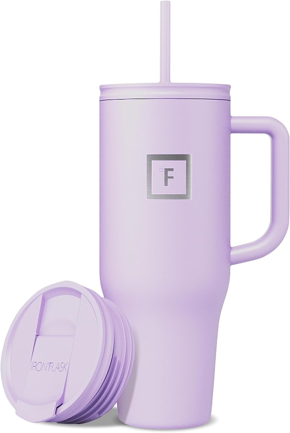 IRON °FLASK Co-Pilot Insulated Mug w/Straw & Flip Cap Lids - Cup Holder Bottle for Hot, Cold Drink - Leak-Proof - Water, Coffee Portable Travel Mug - Aurora, 40 Oz