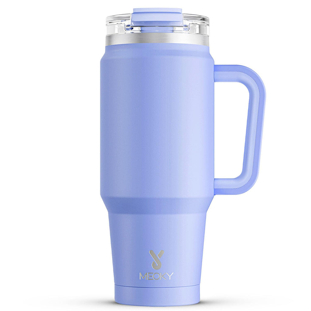 Meoky 32 oz Tumbler with Handle, Insulated Tumbler with Lid and Straw, Stainless Steel Travel Mug, Keeps Cold for 24 Hours, 100% Leak Proof, Fits in Car Cup Holder (Night)