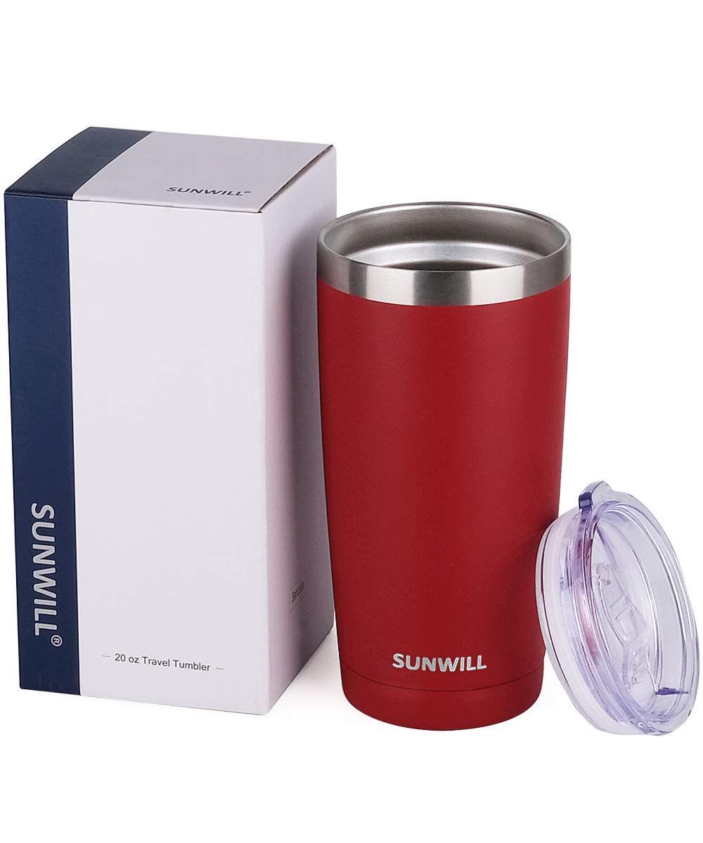 SUNWILL Travel Coffee Tumbler 20 oz, Insulated Mug with Lid, Stainless Steel Cup for Outdoor, Powder Coated Navy