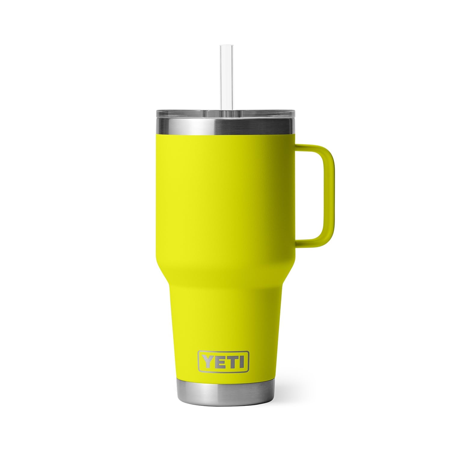 YETI Rambler 35 oz Tumbler with Handle and Straw Lid, Travel Mug Water Tumbler, Vacuum Insulated Cup with Handle, Stainless Steel, Moon Dust - Textured
