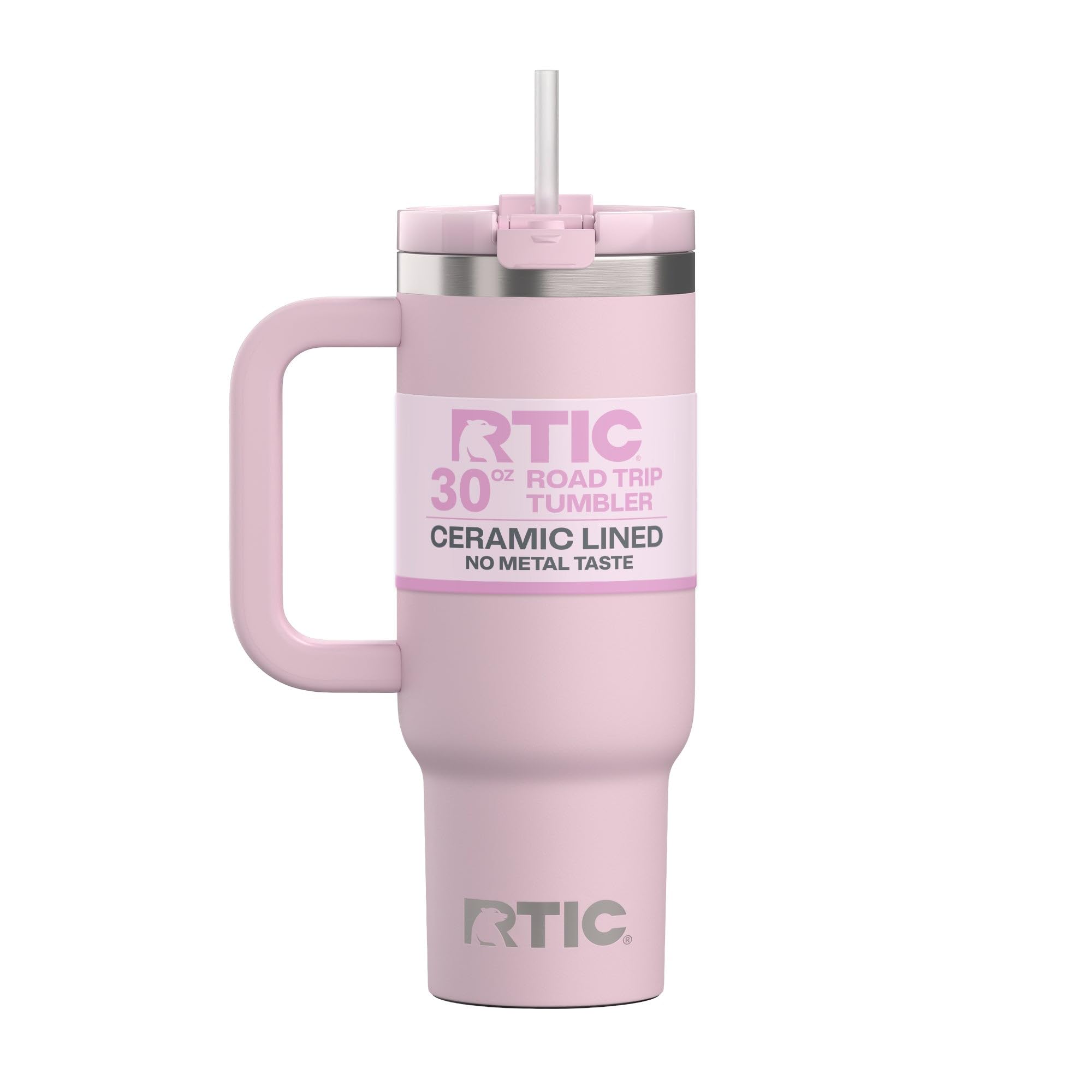 RTIC 40 oz Road Trip Tumbler Double-Walled Cermaic Lined Insulated Stainless Steel Portable Travel Coffee Mug Cup with Lid, Handle and Straw, Trailblazer