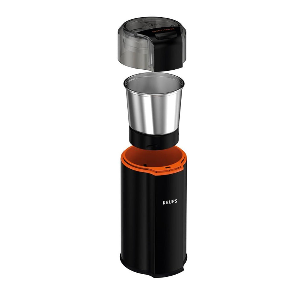 KRUPS Precision Electric Coffee Grinders, 3 oz Capacity, 200W Motor, Stainless Steel Blades for Uniform Grinding of Beans, Herb and Nuts, Coffee and Spice Grinder Electric, (Black)