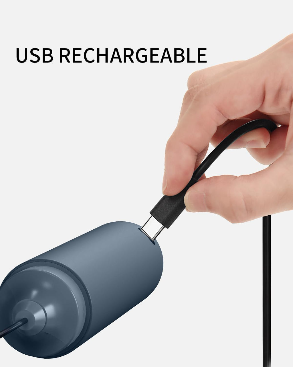 CIRCLE JOY Rechargeable Milk Frother Hanheld, Dual Coil Whisk Head Electric Coffee Frother, Portable Hand Frother Wand Drink Mixer for Matcha Lattes Cappuccino, Kitchen Gifts, Black
