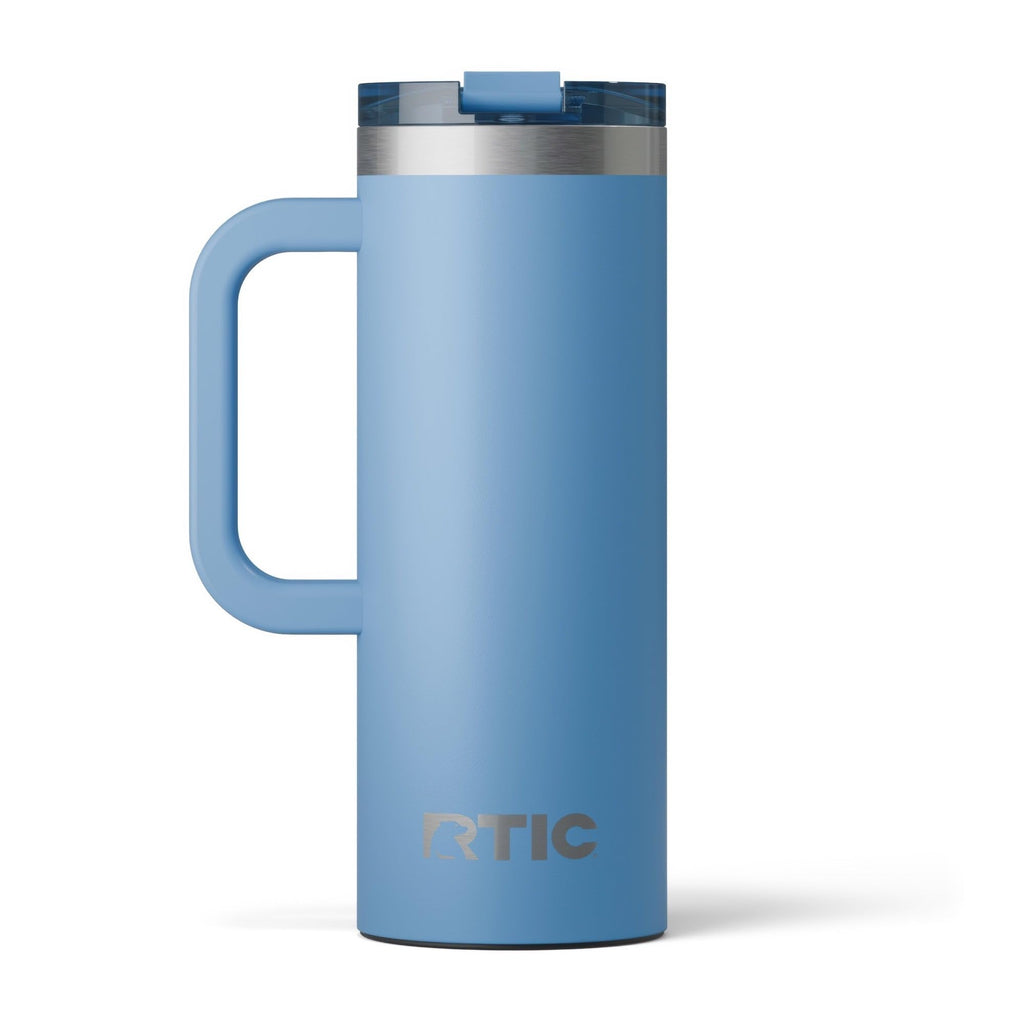 RTIC 20oz Road Trip Travel Mug with Lid and Handle, Ceramic Lined, Insulated, Stainless Steel, Metal, Double Wall Vacuum-Insulation, Portable Coffee, Tea Cup for Hot and Cold Drink, Black