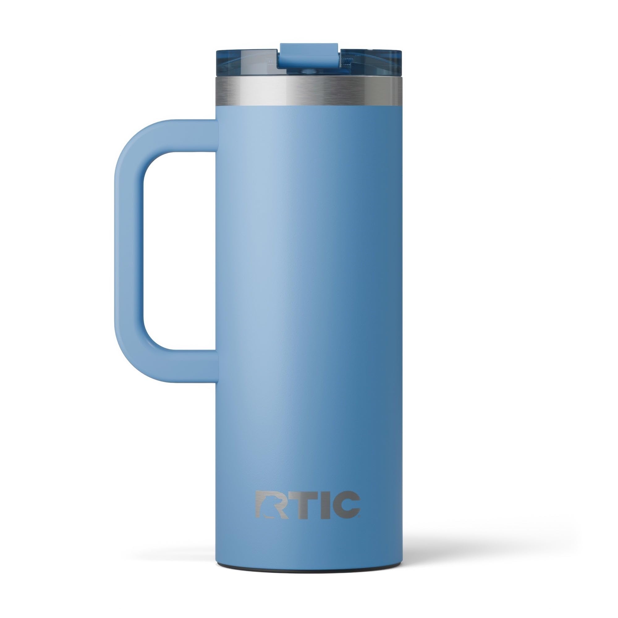 RTIC 20oz Road Trip Travel Mug with Lid and Handle, Ceramic Lined, Insulated, Stainless Steel, Metal, Double Wall Vacuum-Insulation, Portable Coffee, Tea Cup for Hot and Cold Drink, Black