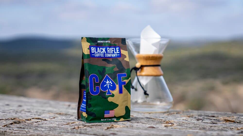 Black Rifle Coffee Company Just Black, 18oz Bag, Ground Coffee Medium Roast - Roasted Blend Made from Arabica Beans - Colombian & Brazilian Beans - Veteran Founded & American Made