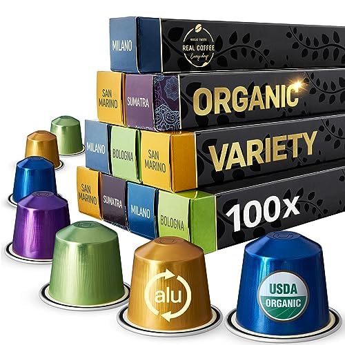 Mixed Variety Pack for Nespresso | 100 Test Winning Aluminum Capsules | 9 Distinctive Italian Flavors | 100% Nespresso Compatible Pods