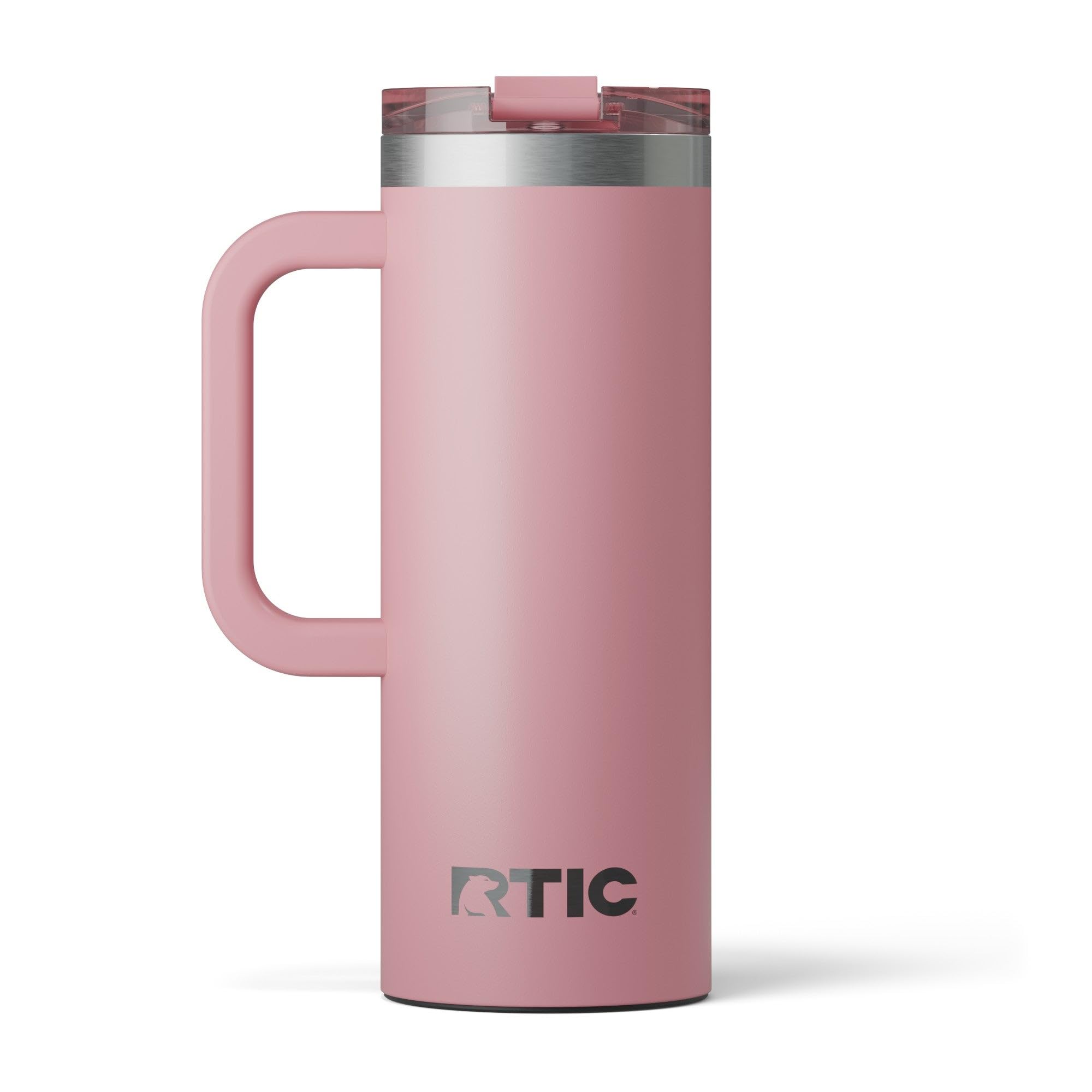RTIC 20oz Road Trip Travel Mug with Lid and Handle, Ceramic Lined, Insulated, Stainless Steel, Metal, Double Wall Vacuum-Insulation, Portable Coffee, Tea Cup for Hot and Cold Drink, Black