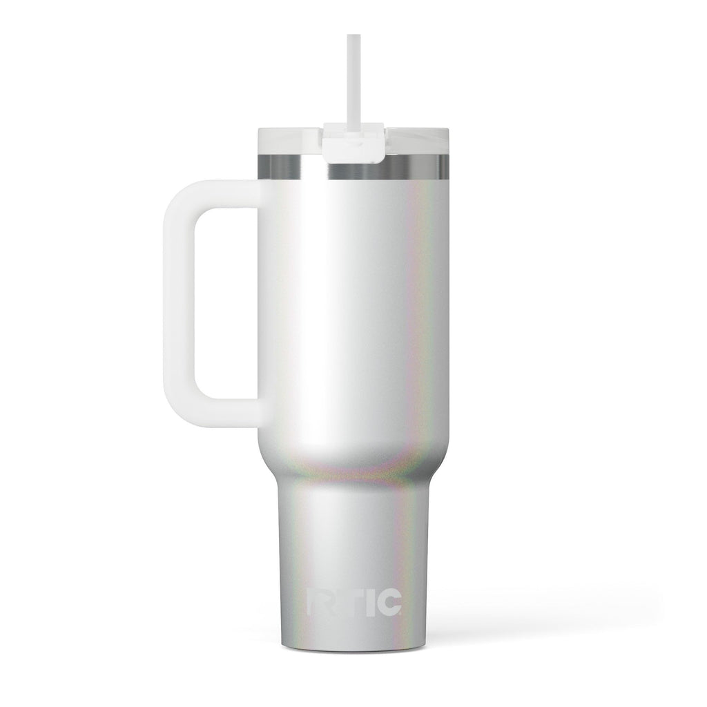 RTIC 40 oz Road Trip Tumbler Double-Walled Cermaic Lined Insulated Stainless Steel Portable Travel Coffee Mug Cup with Lid, Handle and Straw, Trailblazer