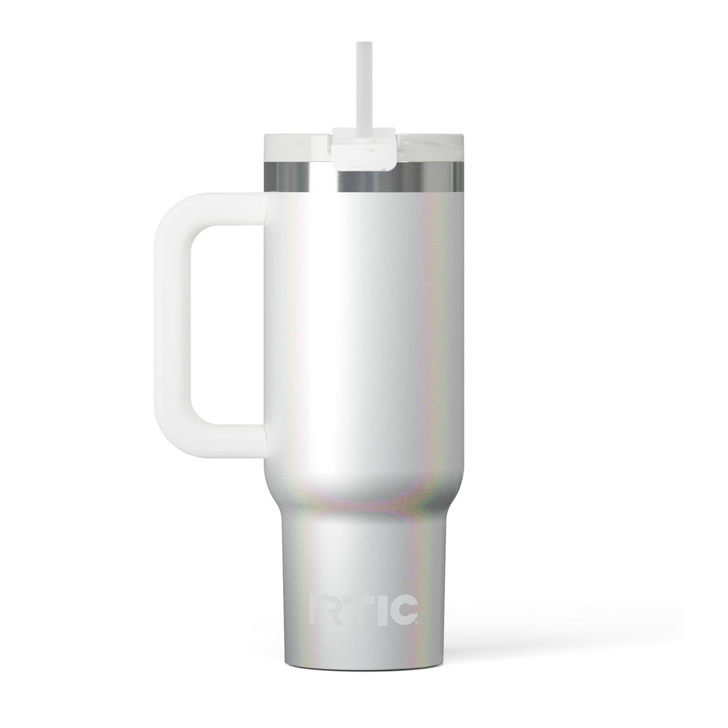 RTIC 40 oz Road Trip Tumbler Double-Walled Cermaic Lined Insulated Stainless Steel Portable Travel Coffee Mug Cup with Lid, Handle and Straw, Trailblazer