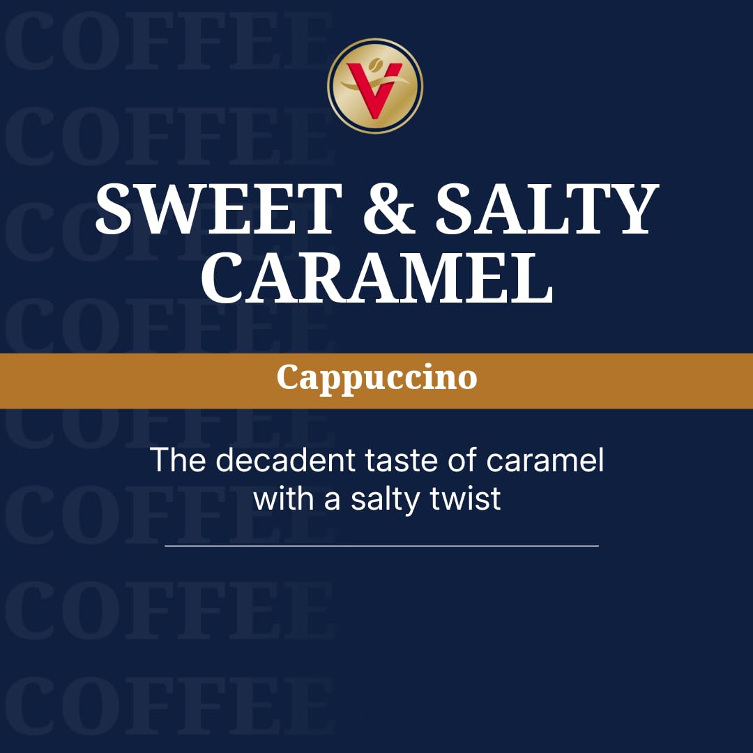 Victor Allen's Coffee White Chocolate Caramel Flavored Cappuccino, 42 Count, Single Serve Cups for Keurig K-Cup Brewers