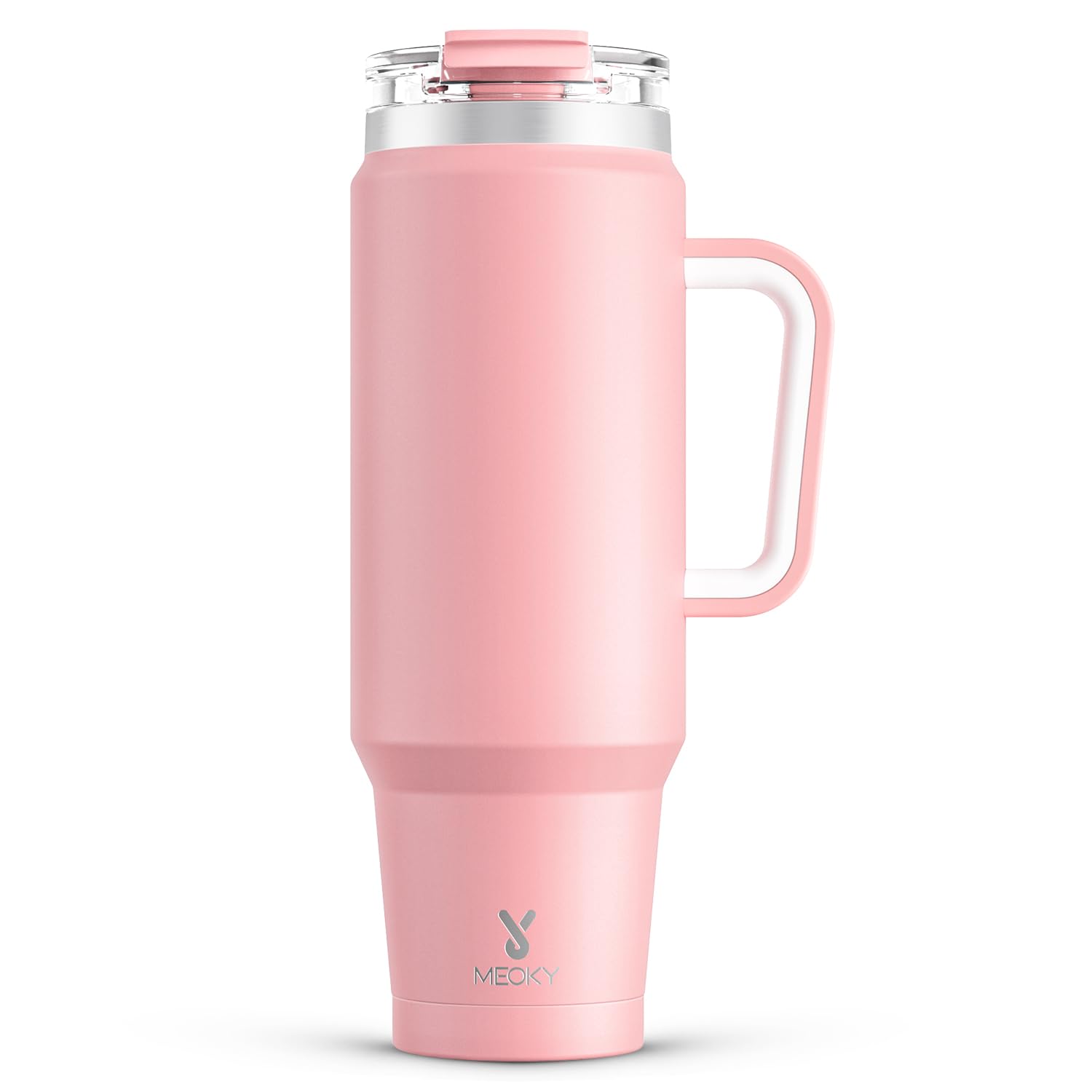 Meoky 32 oz Tumbler with Handle, Insulated Tumbler with Lid and Straw, Stainless Steel Travel Mug, Keeps Cold for 24 Hours, 100% Leak Proof, Fits in Car Cup Holder (Night)