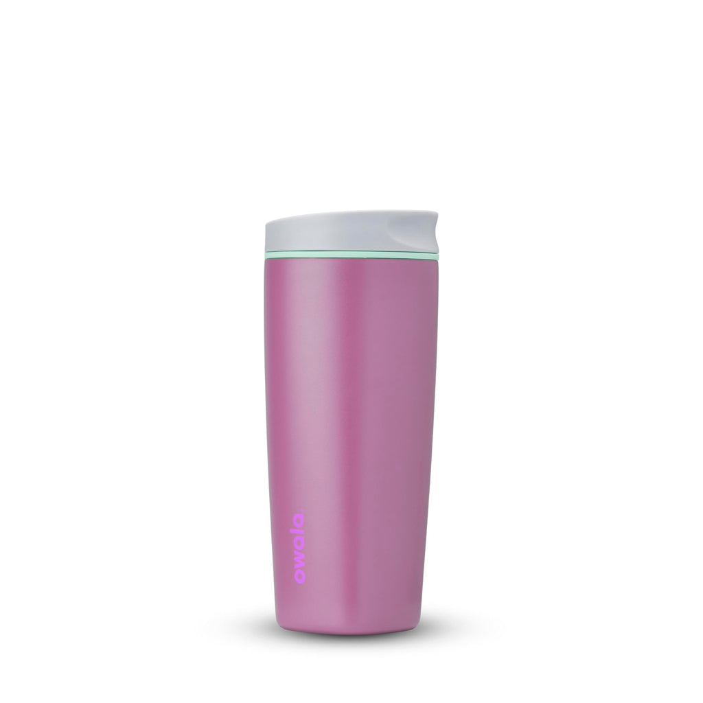 Owala SmoothSip Slider Insulated Stainless Steel Coffee Tumbler, Reusable Iced Coffee Cup, Hot Coffee Travel Mug, BPA Free 20 oz, Pucker Up