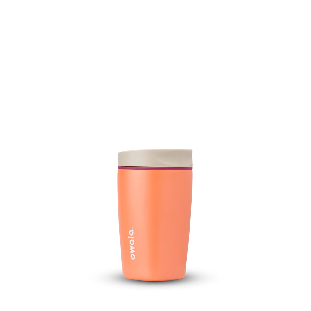 Owala SmoothSip Slider Insulated Stainless Steel Coffee Tumbler, Reusable Iced Coffee Cup, Hot Coffee Travel Mug, BPA Free 20 oz, Pucker Up