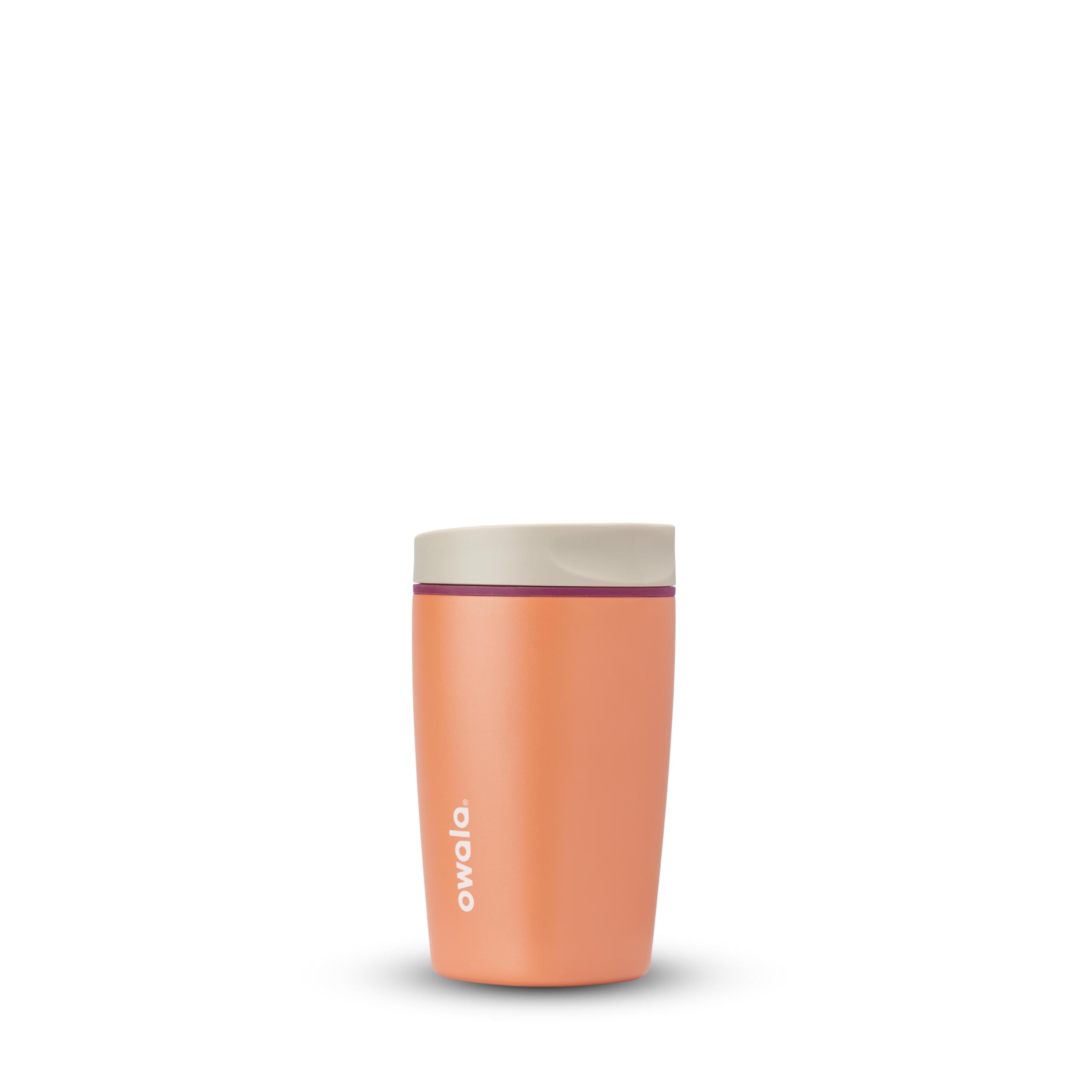Owala SmoothSip Slider Insulated Stainless Steel Coffee Tumbler, Reusable Iced Coffee Cup, Hot Coffee Travel Mug, BPA Free 20 oz, Pucker Up