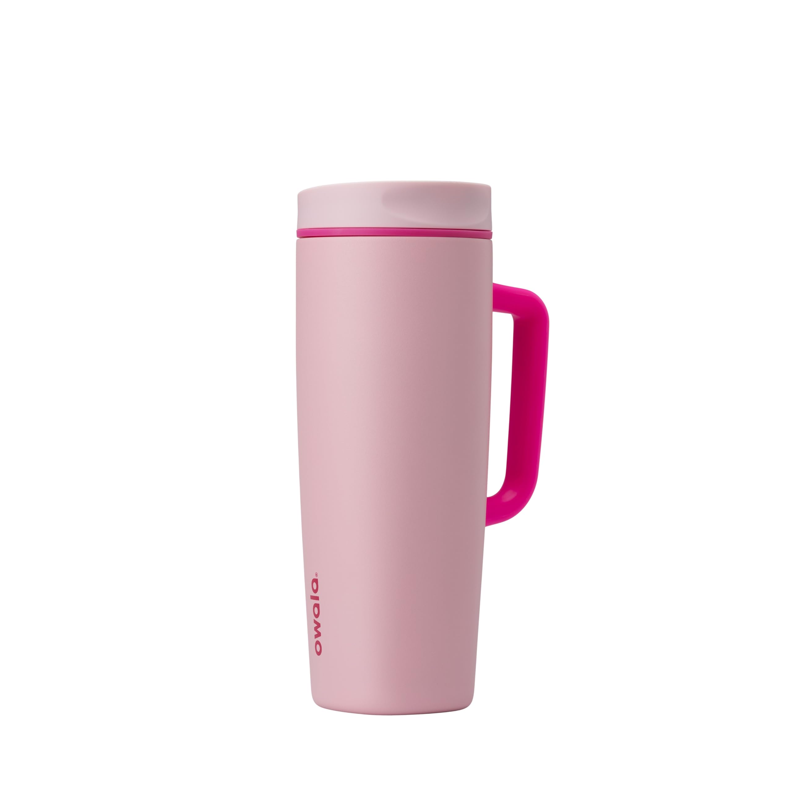 Owala SmoothSip Slider Insulated Stainless Steel Coffee Tumbler, Reusable Iced Coffee Cup, Hot Coffee Travel Mug, BPA Free 20 oz, Pucker Up