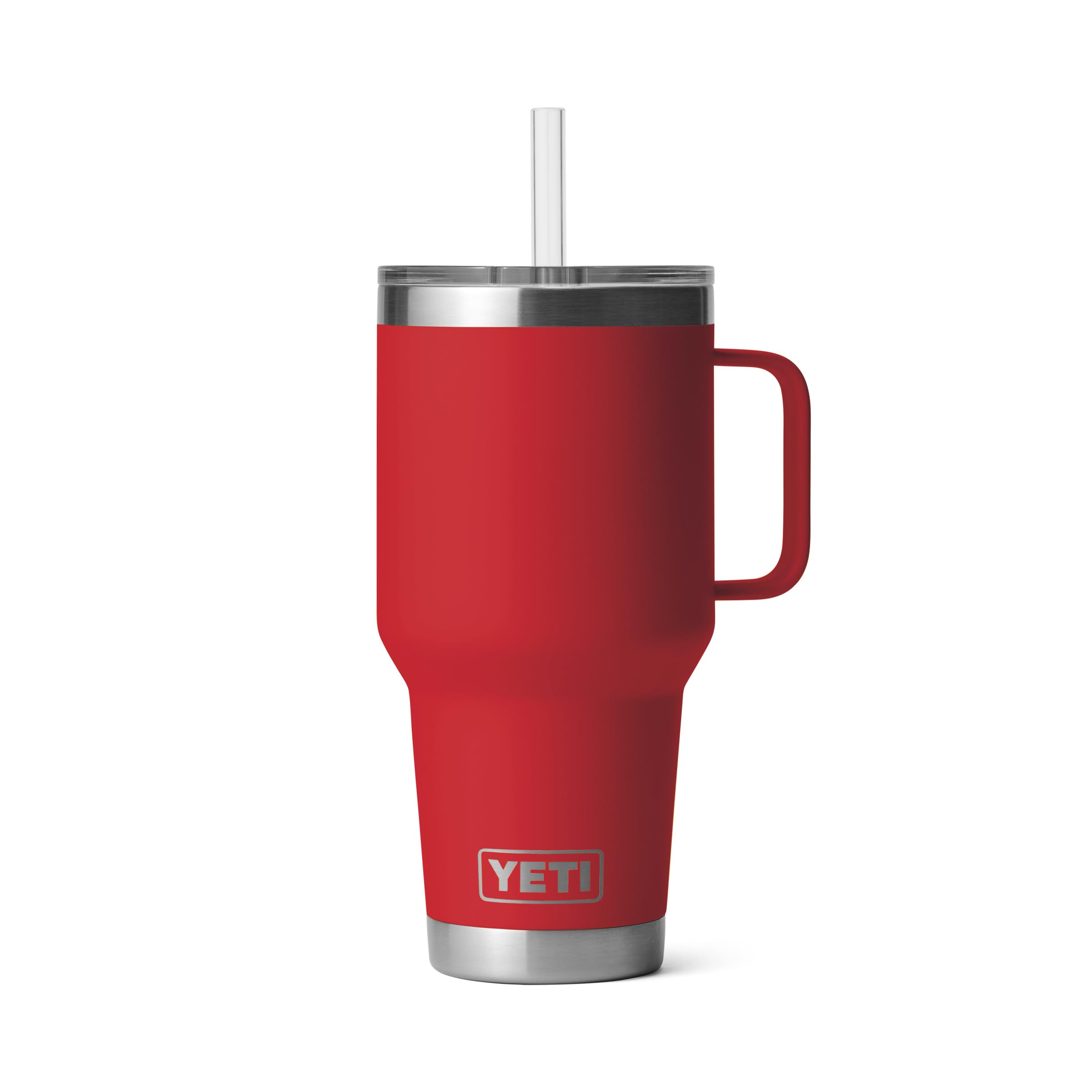 YETI Rambler 35 oz Tumbler with Handle and Straw Lid, Travel Mug Water Tumbler, Vacuum Insulated Cup with Handle, Stainless Steel, Moon Dust - Textured
