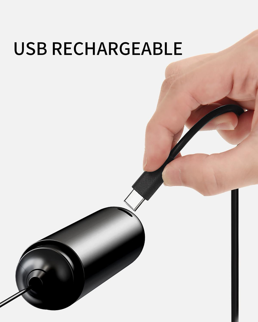 CIRCLE JOY Rechargeable Milk Frother Hanheld, Dual Coil Whisk Head Electric Coffee Frother, Portable Hand Frother Wand Drink Mixer for Matcha Lattes Cappuccino, Kitchen Gifts, Black