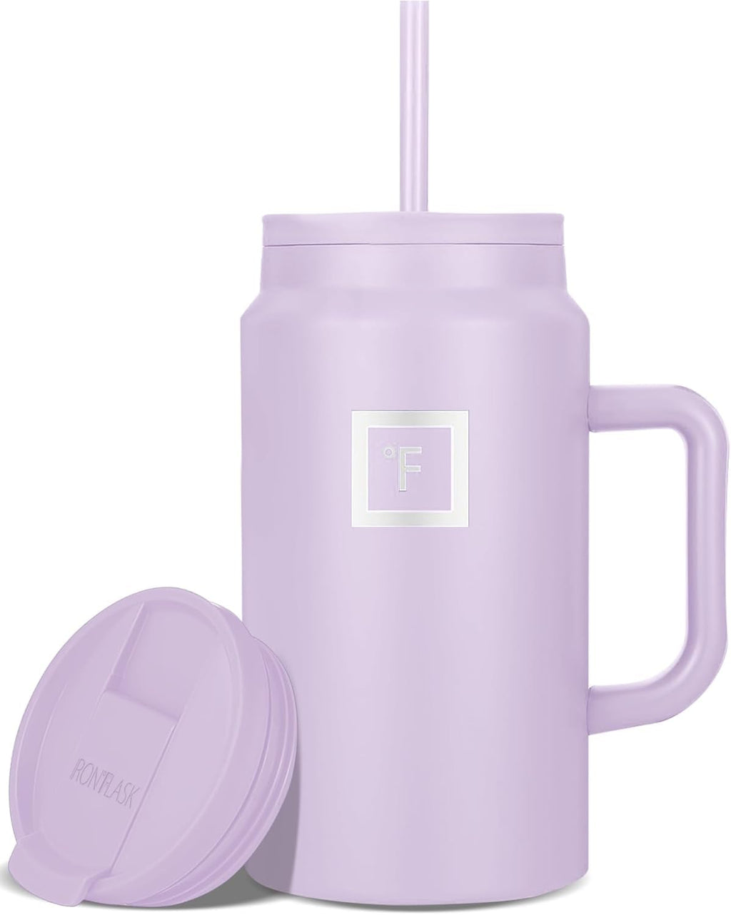 IRON °FLASK Co-Pilot Insulated Mug w/Straw & Flip Cap Lids - Cup Holder Bottle for Hot, Cold Drink - Leak-Proof - Water, Coffee Portable Travel Mug - Aurora, 40 Oz
