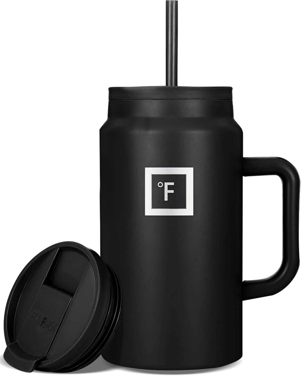 IRON °FLASK Co-Pilot Insulated Mug w/Straw & Flip Cap Lids - Cup Holder Bottle for Hot, Cold Drink - Leak-Proof - Water, Coffee Portable Travel Mug - Aurora, 40 Oz