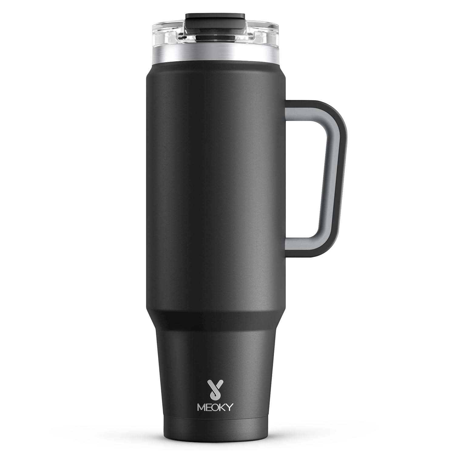 Meoky 32 oz Tumbler with Handle, Insulated Tumbler with Lid and Straw, Stainless Steel Travel Mug, Keeps Cold for 24 Hours, 100% Leak Proof, Fits in Car Cup Holder (Night)