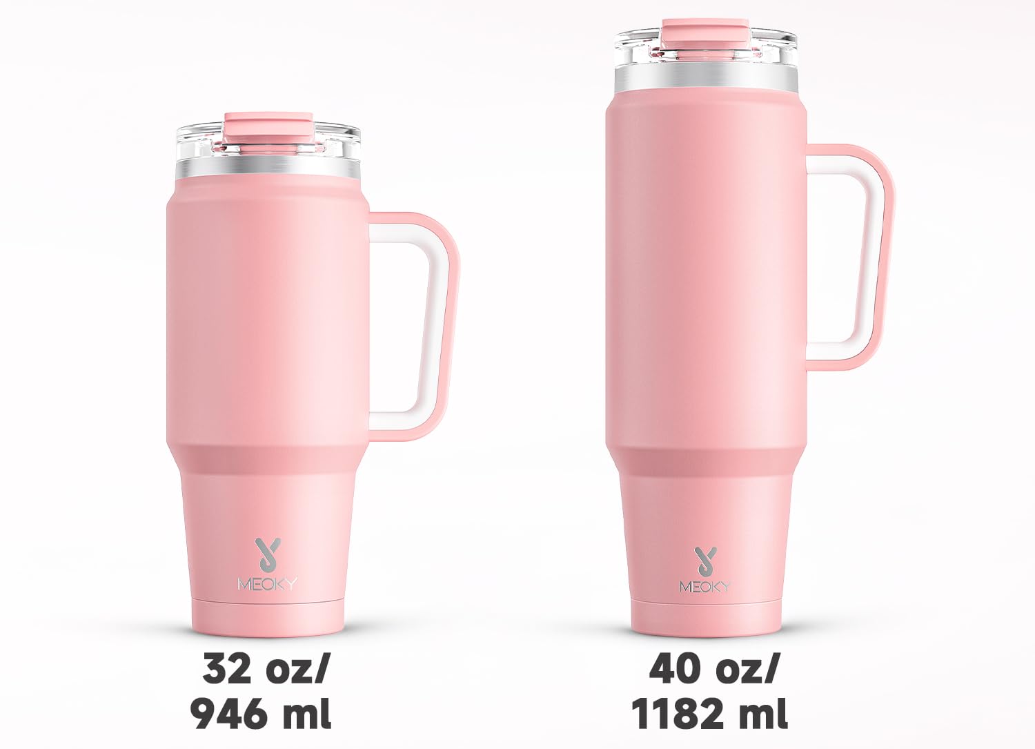Meoky 32 oz Tumbler with Handle, Insulated Tumbler with Lid and Straw, Stainless Steel Travel Mug, Keeps Cold for 24 Hours, 100% Leak Proof, Fits in Car Cup Holder (Night)