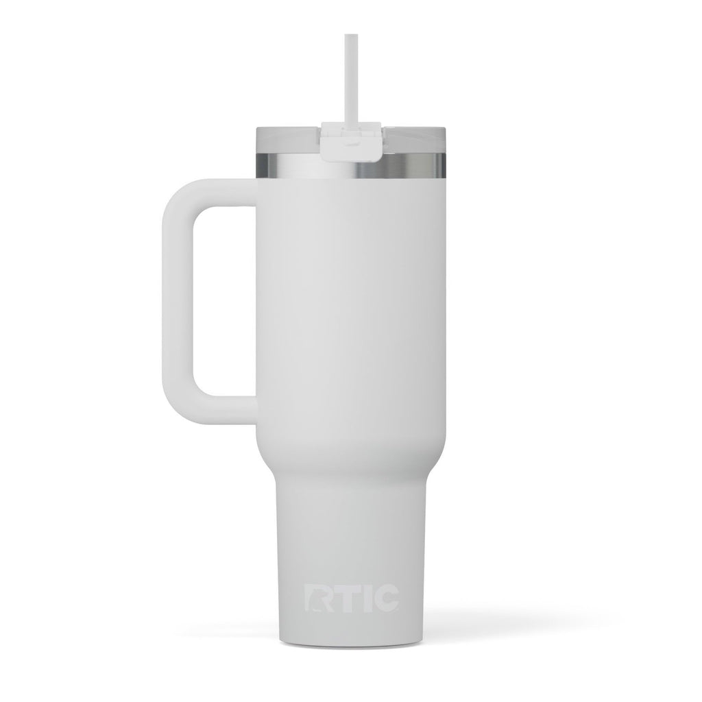 RTIC 40 oz Road Trip Tumbler Double-Walled Cermaic Lined Insulated Stainless Steel Portable Travel Coffee Mug Cup with Lid, Handle and Straw, Trailblazer