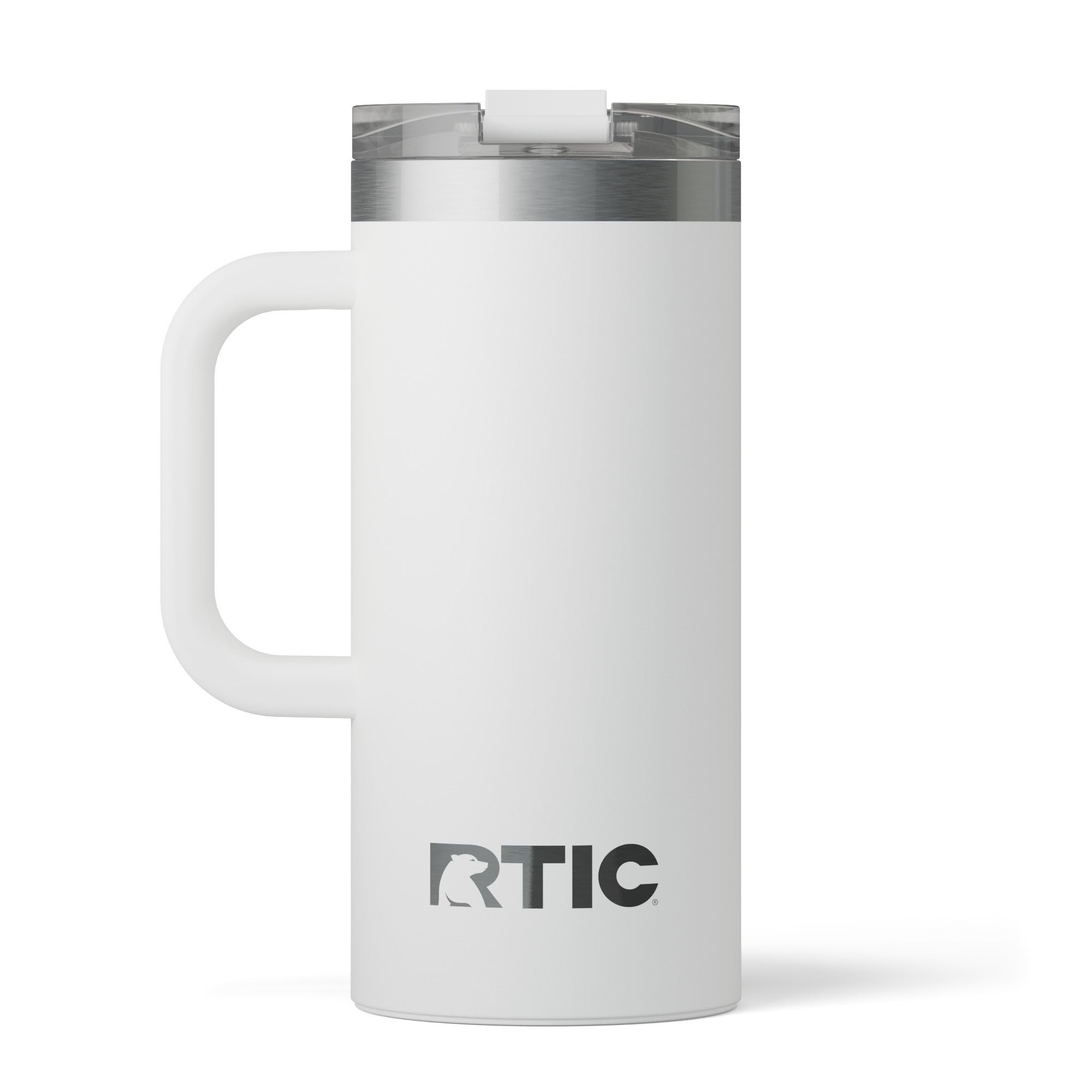 RTIC 20oz Road Trip Travel Mug with Lid and Handle, Ceramic Lined, Insulated, Stainless Steel, Metal, Double Wall Vacuum-Insulation, Portable Coffee, Tea Cup for Hot and Cold Drink, Black