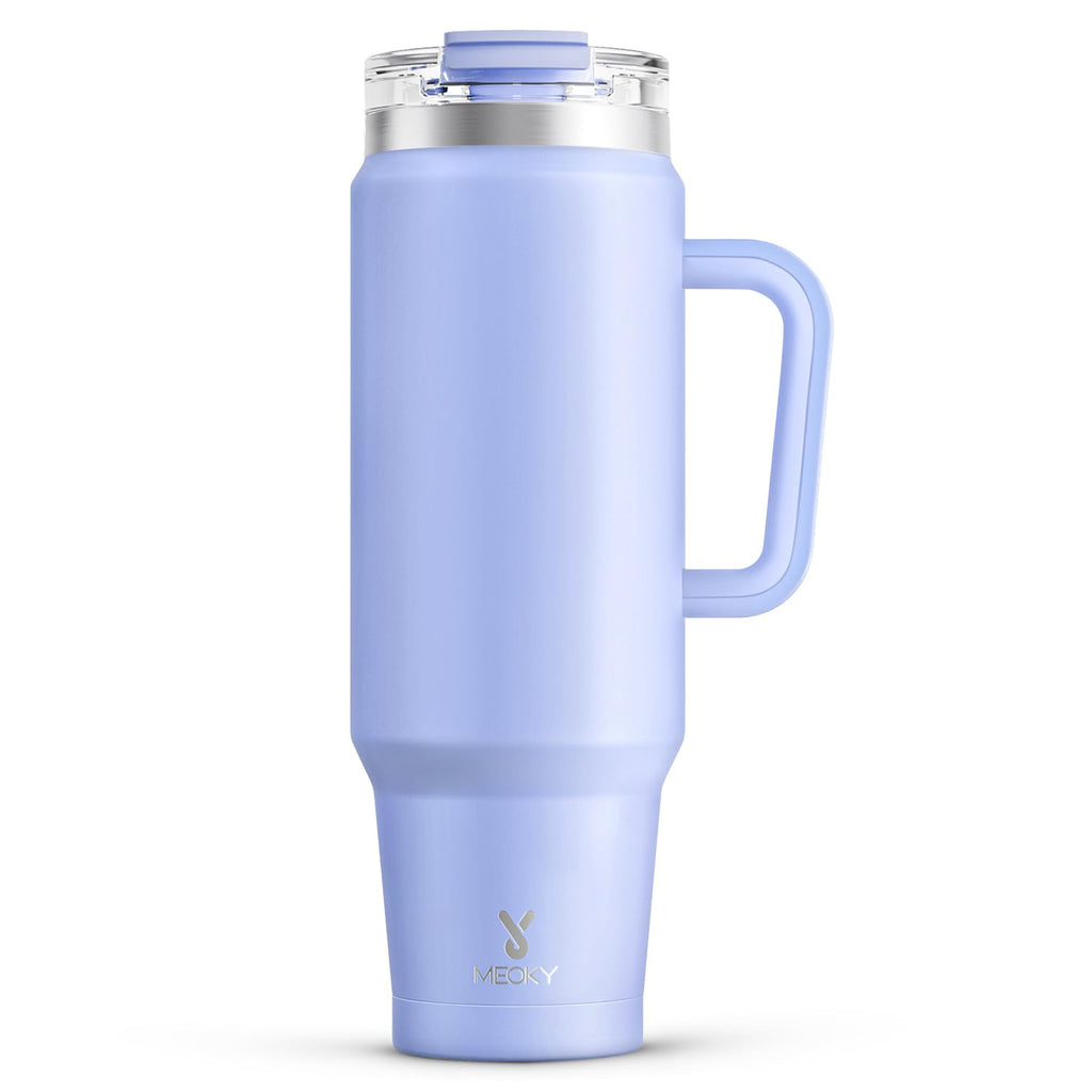 Meoky 32 oz Tumbler with Handle, Insulated Tumbler with Lid and Straw, Stainless Steel Travel Mug, Keeps Cold for 24 Hours, 100% Leak Proof, Fits in Car Cup Holder (Night)