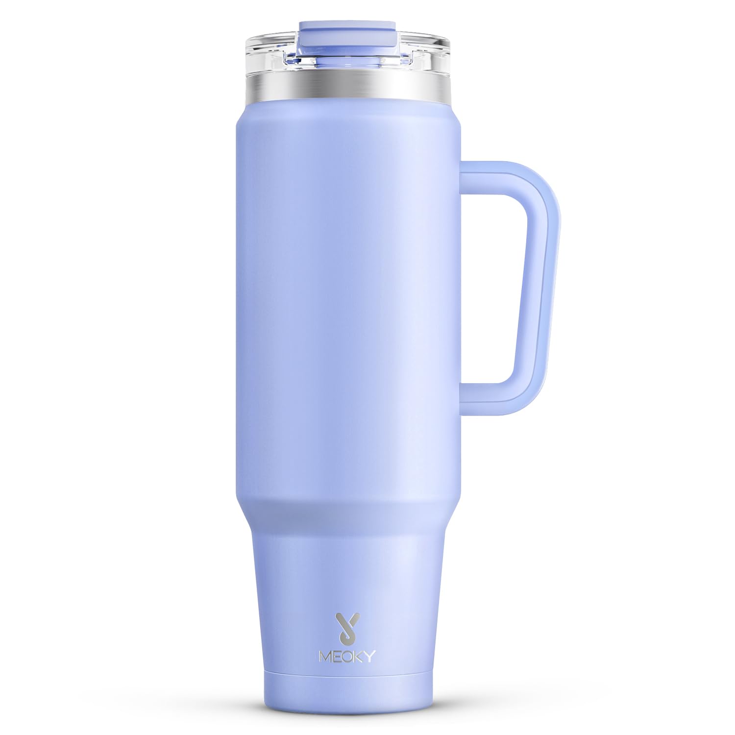 Meoky 32 oz Tumbler with Handle, Insulated Tumbler with Lid and Straw, Stainless Steel Travel Mug, Keeps Cold for 24 Hours, 100% Leak Proof, Fits in Car Cup Holder (Night)