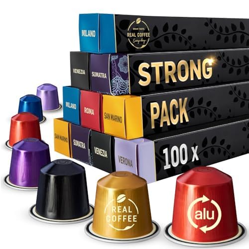 Mixed Variety Pack for Nespresso | 100 Test Winning Aluminum Capsules | 9 Distinctive Italian Flavors | 100% Nespresso Compatible Pods