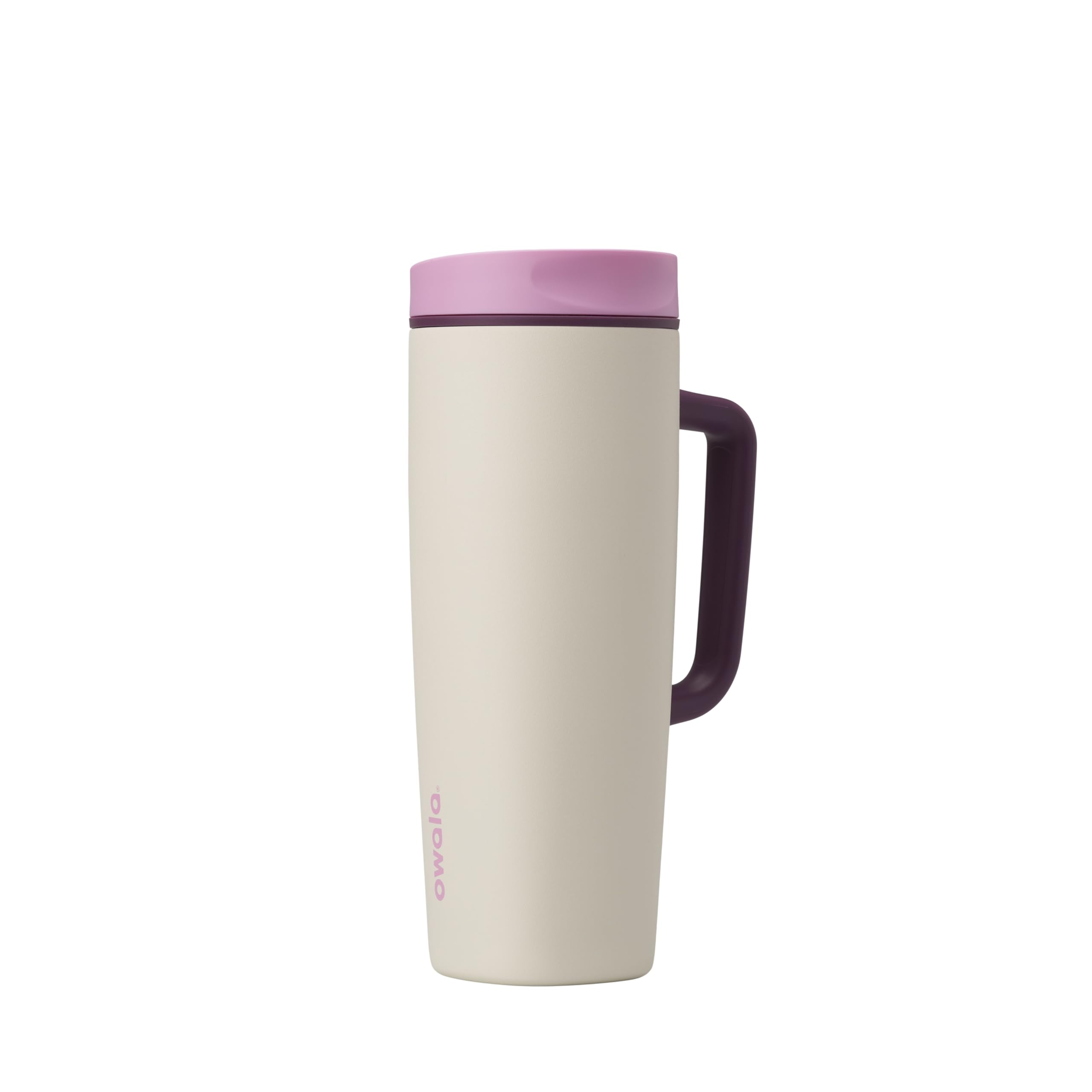 Owala SmoothSip Slider Insulated Stainless Steel Coffee Tumbler, Reusable Iced Coffee Cup, Hot Coffee Travel Mug, BPA Free 12 oz, Vanilla Bean