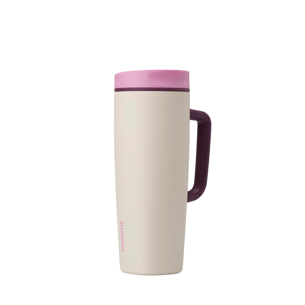 Owala SmoothSip Slider Insulated Stainless Steel Coffee Tumbler, Reusable Iced Coffee Cup, Hot Coffee Travel Mug, BPA Free 20 oz, Pucker Up