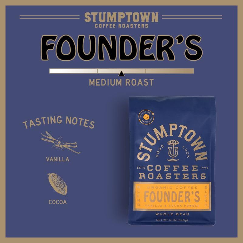 Stumptown Coffee Roasters, Medium Roast Whole Bean Coffee, 100% Arabica Coffee - Hair Bender 12 Ounce Bag with Flavor Notes of Citrus and Dark Chocolate