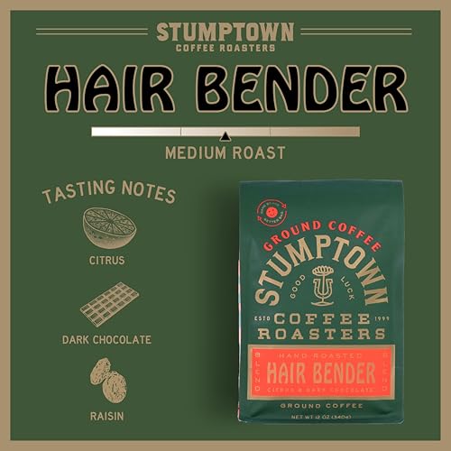 Stumptown Coffee Roasters, Medium Roast Whole Bean Coffee, 100% Arabica Coffee - Hair Bender 12 Ounce Bag with Flavor Notes of Citrus and Dark Chocolate
