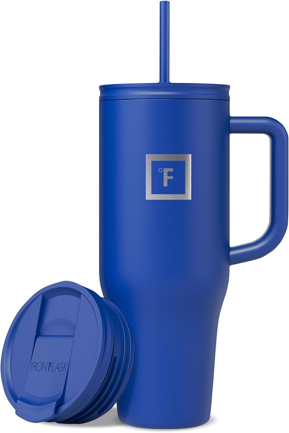 IRON °FLASK Co-Pilot Insulated Mug w/Straw & Flip Cap Lids - Cup Holder Bottle for Hot, Cold Drink - Leak-Proof - Water, Coffee Portable Travel Mug - Aurora, 40 Oz